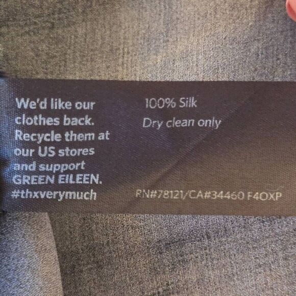 Eileen Fisher Womens Oxidized Printed Silk Semi Sheer Tank Blouse Medium - Picture 8 of 10